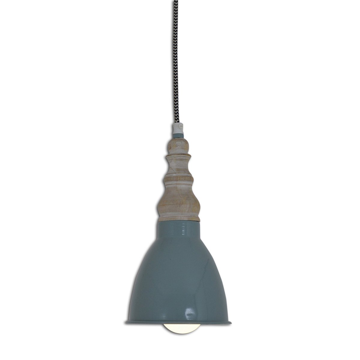 Näve Delhi Hanglamp Grijsgroen Retro E27