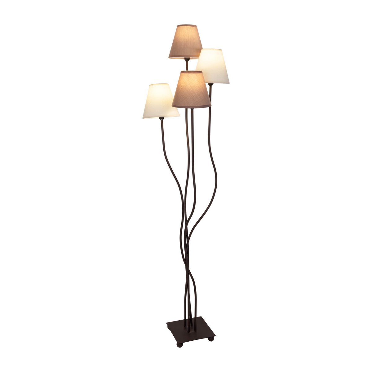 Näve Boho Vloerlamp 4-lamps Beige/Bruin 138cm