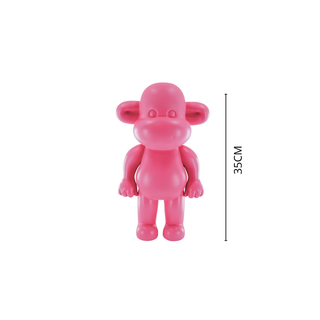 Legende Aap Beeldje - Roze Polyresin - 20,5x13,5x35cm HouseVitamin