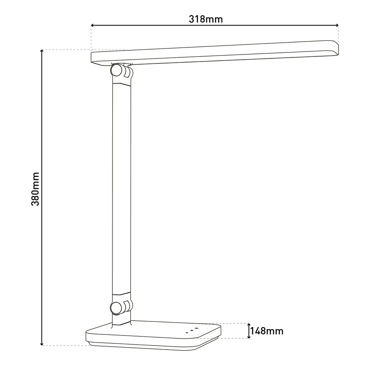 LED Tafellamp Mover Wit 38cm Dimbaar CCT