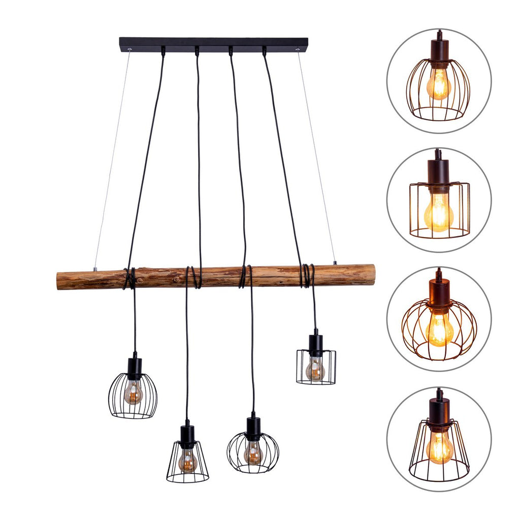 Näve Woodland Hanglamp - Zwart 100cm