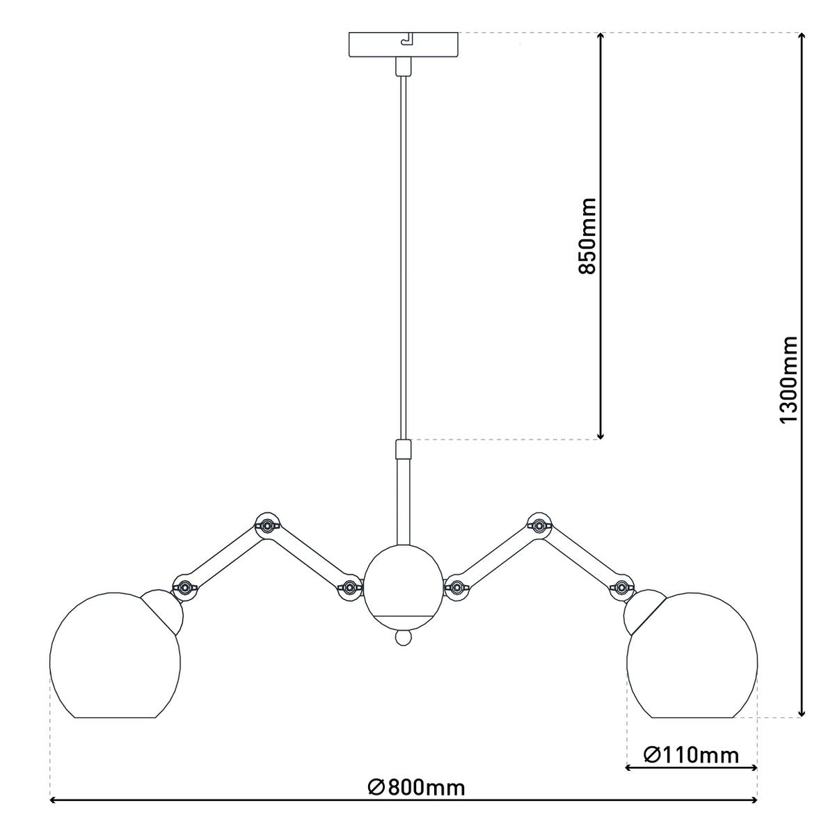 Näve Leuchten Soito Hanglamp 80cm - 5 Lichts - Verstelbaar, Modern Design