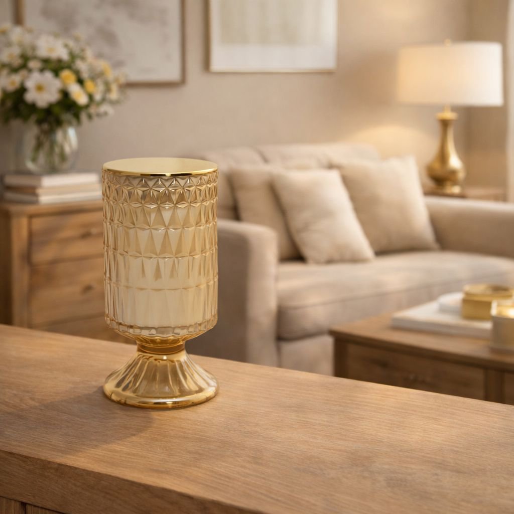 Gouden kaars katoenbloem H18cm Aulica
