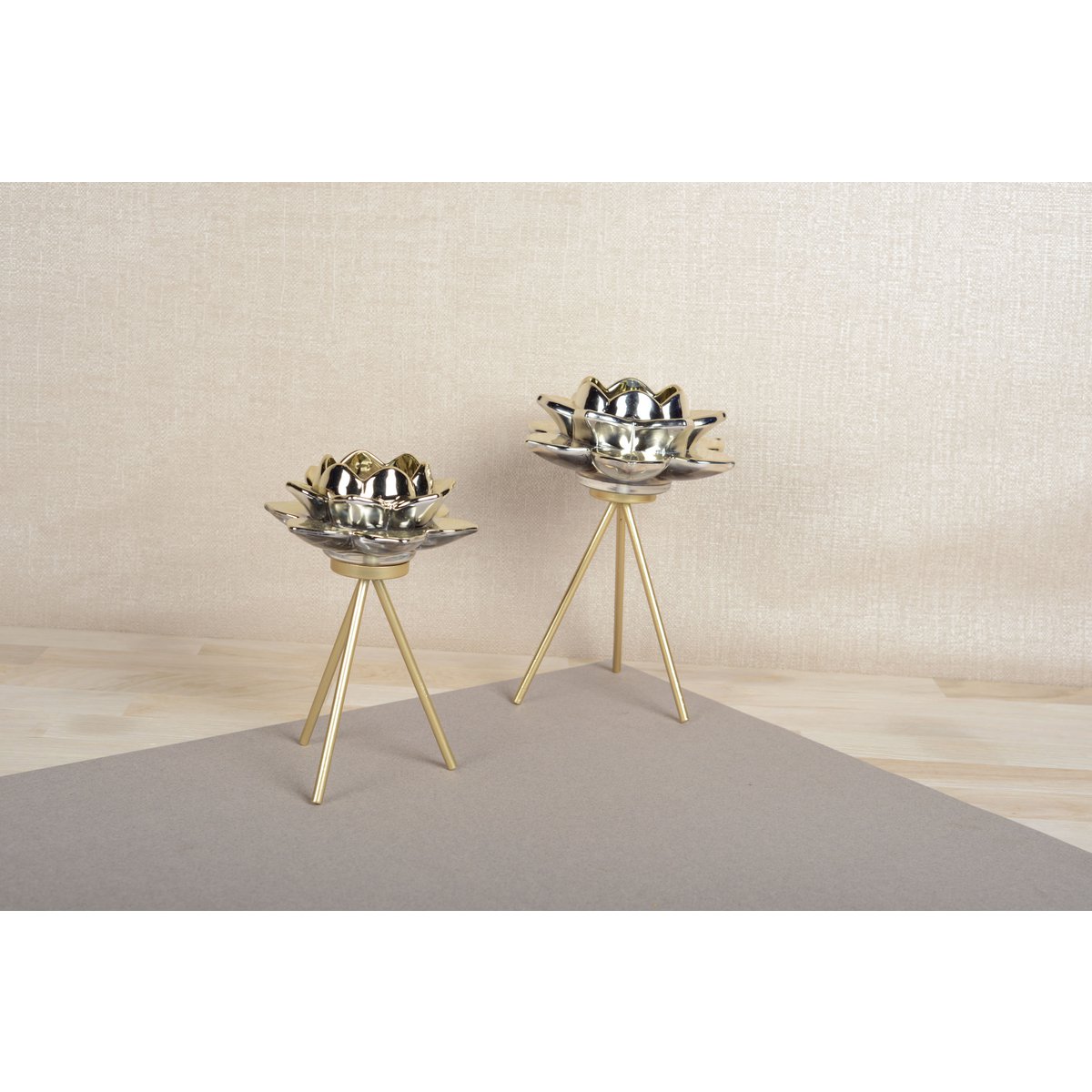Aulica Gouden Kaarsenhouder 15x15x20.5cm