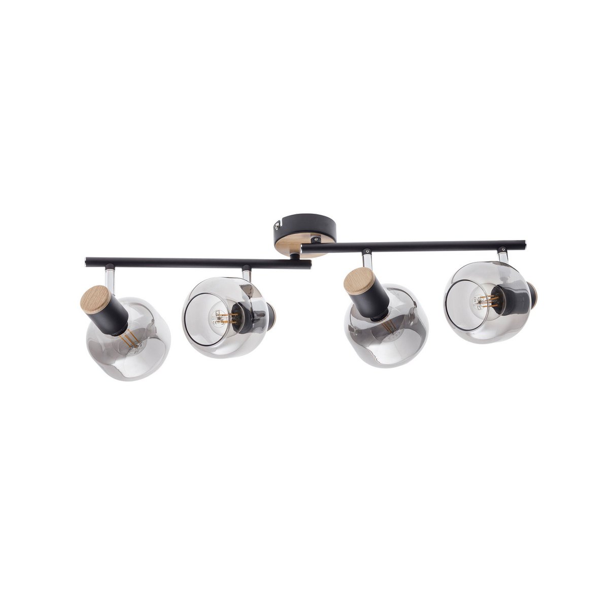 Näve Fumoso Plafondlamp - Zwart Rookglas 80cm