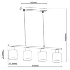 Näve Maron 4-Light Pendant Lamp - Brown 72cm