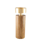 Hout- en gouden kandelaar 23 cm