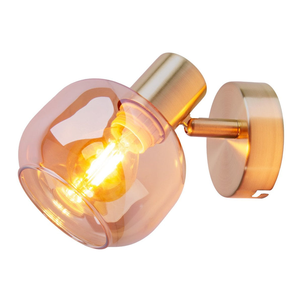 Glazen wandlamp Libby - Amber E14 16cm
