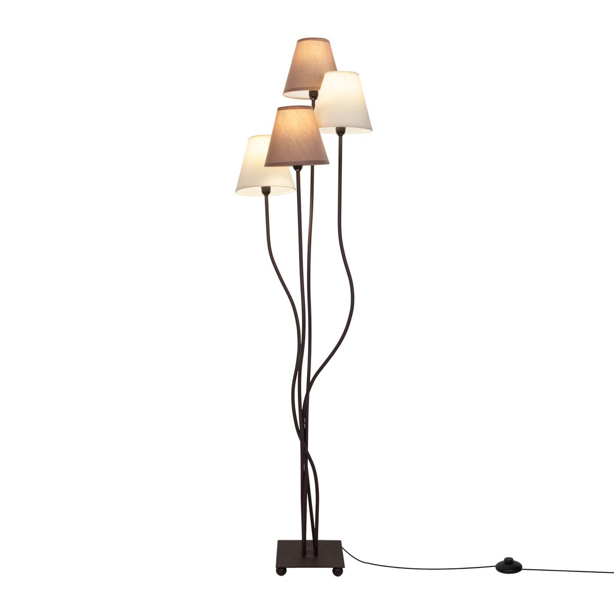 Näve Boho Vloerlamp 4-lamps Beige/Bruin 138cm