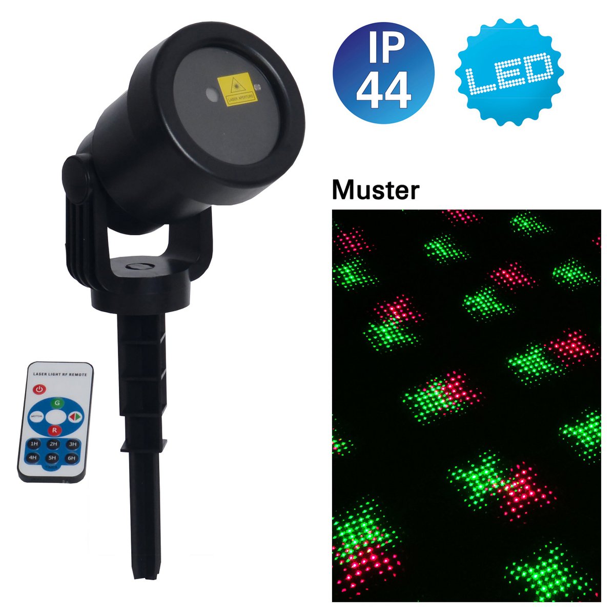 Näve Laser Tuinspies - Groen/Rood LED Projector