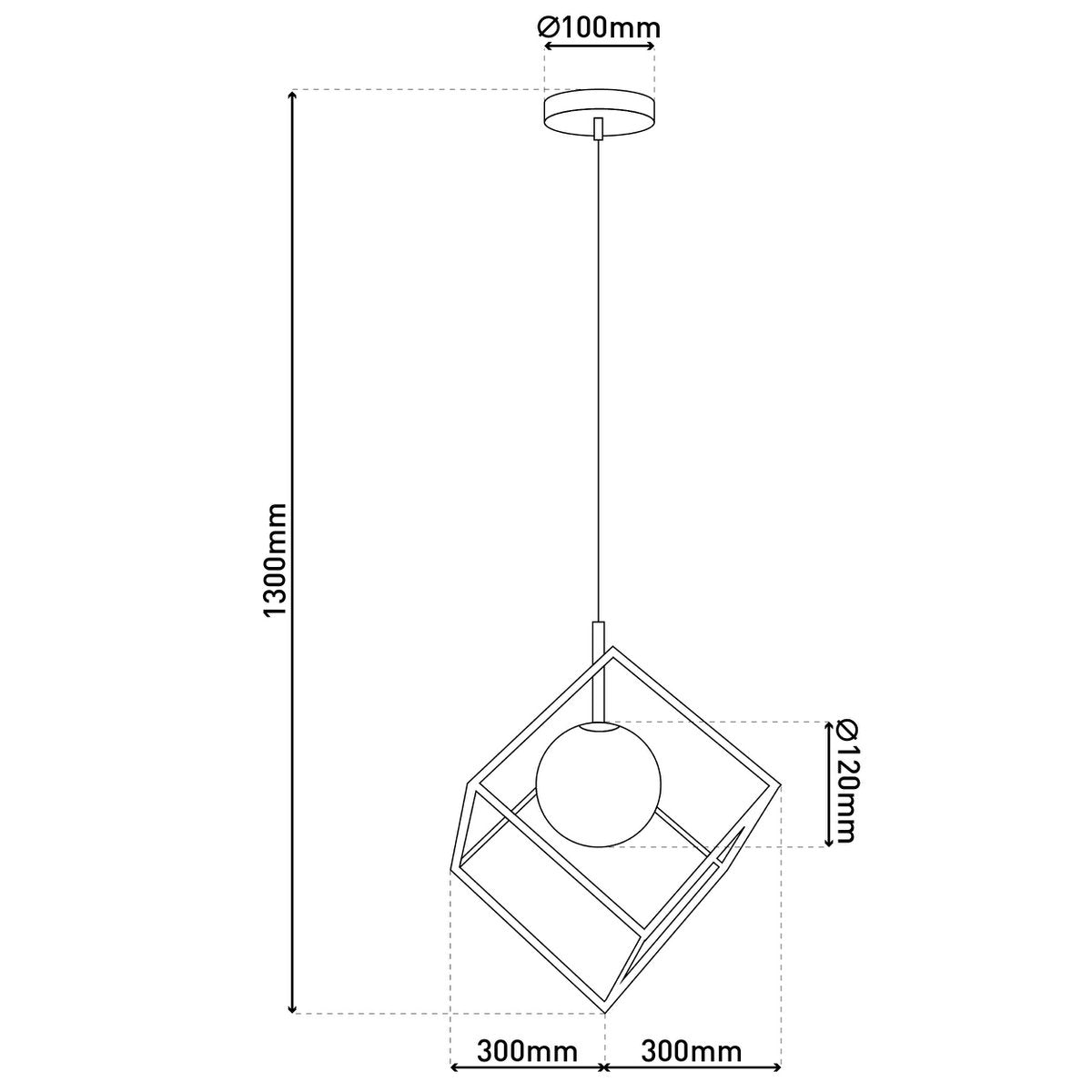 Näve Cadre Hanglamp - Zwart 30cm G9
