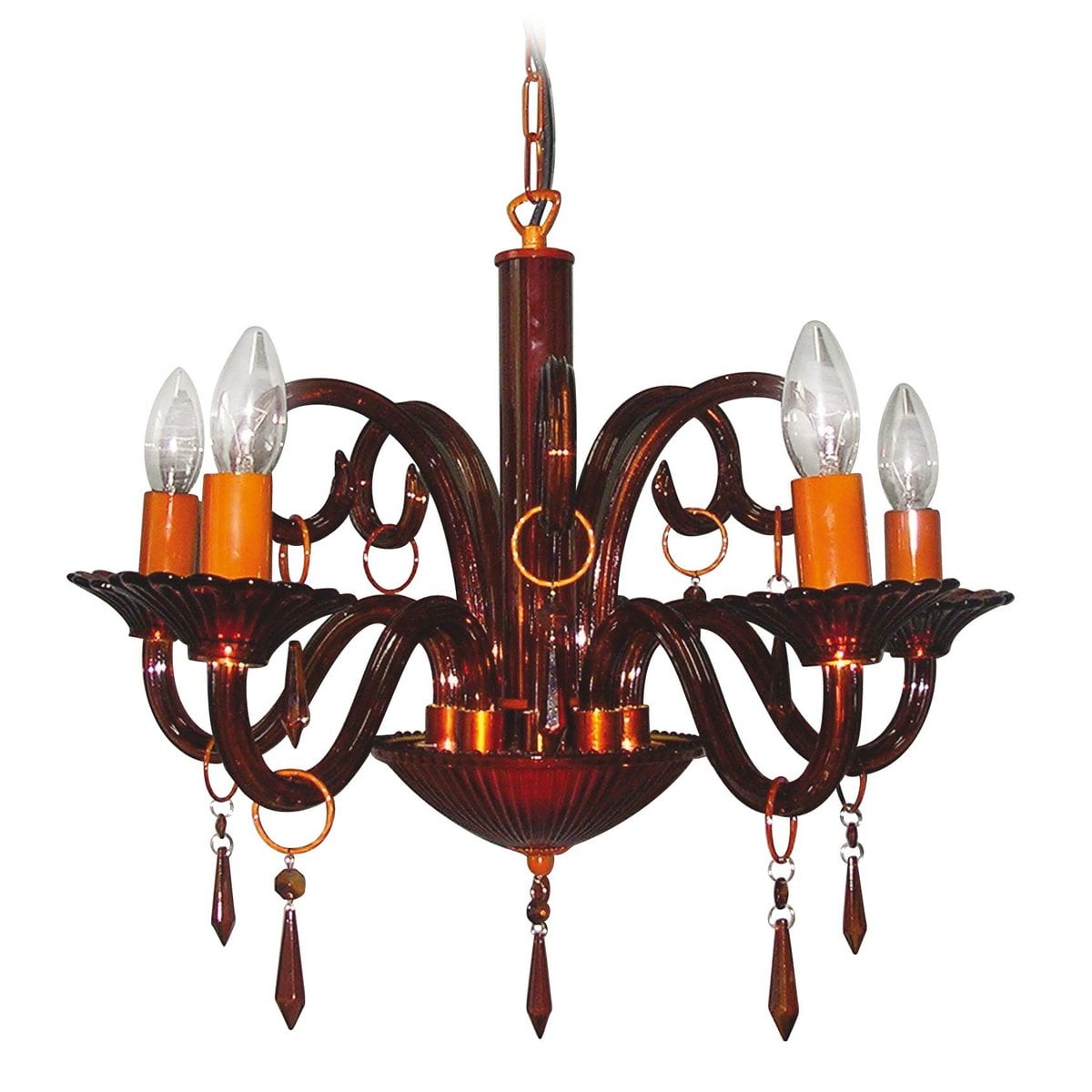 Näve Vamp Hanglamp 5-Lamps 53cm Bruin Metaal