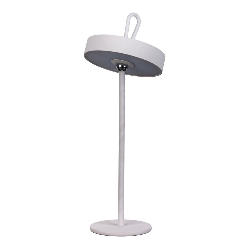 LED -batterijlamp magnetisch "Ella" voor buiten en binnen, gemaakt van metaal en plastic in wit, 35 cm hoog