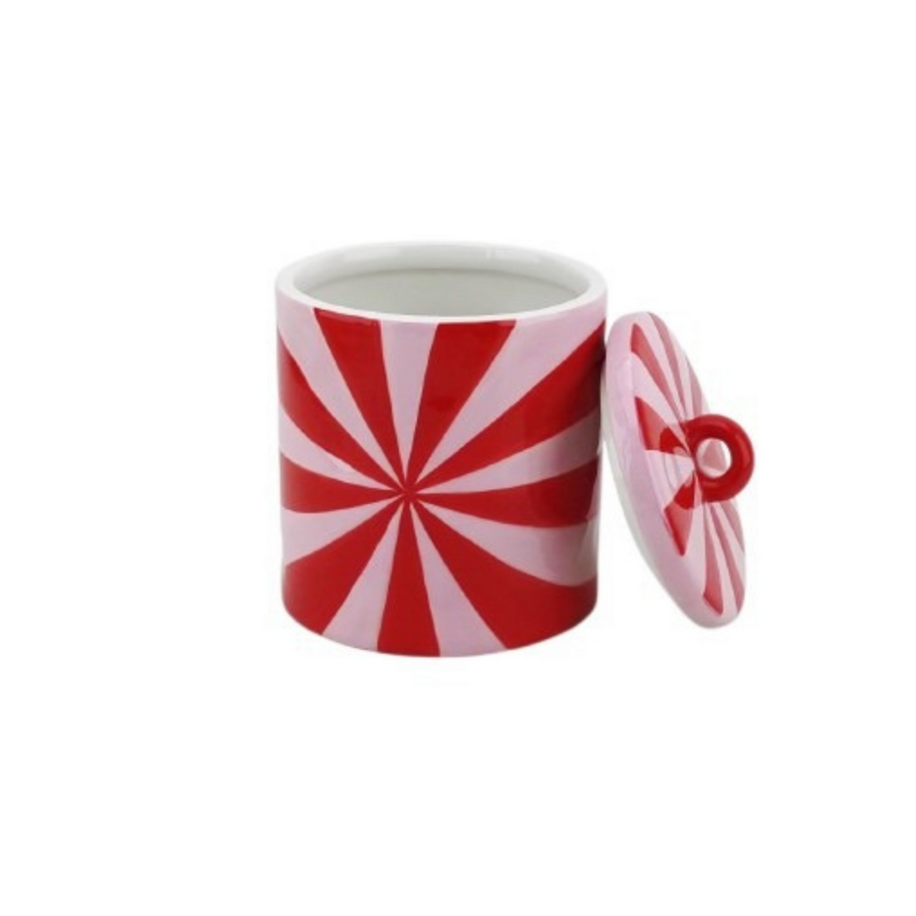 Housevitamin Swirl Sierpot met Deksel - Rood/Roze 11x11x14,5cm