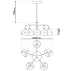 Näve Varna LED-Hanglamp 5-Flamm 50cm Messing