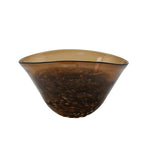 Bruine glazen decoratieve schaal 29x21cm