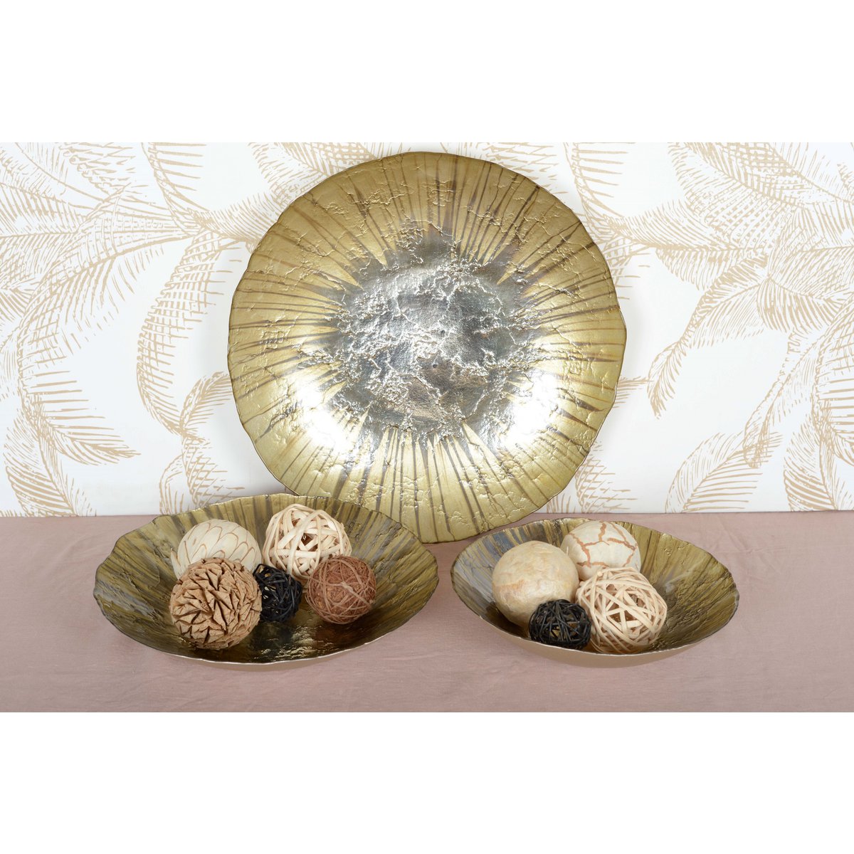 Gouden fruitschaal glas 40cm