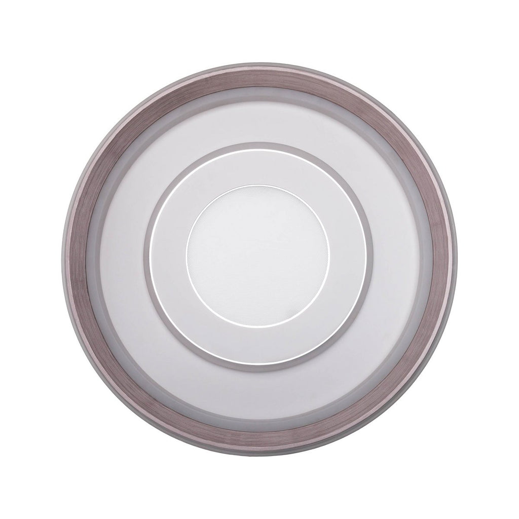 LED-plafondlamp "Doira" Ø 50,5 cm, 7,5 cm hoog, metaal en plastic in zilver en wit, geïntegreerde LED's, 3600 lm licht licht, dimable, CCT-functie 3000-6500 K, nachtlichtfunctie
