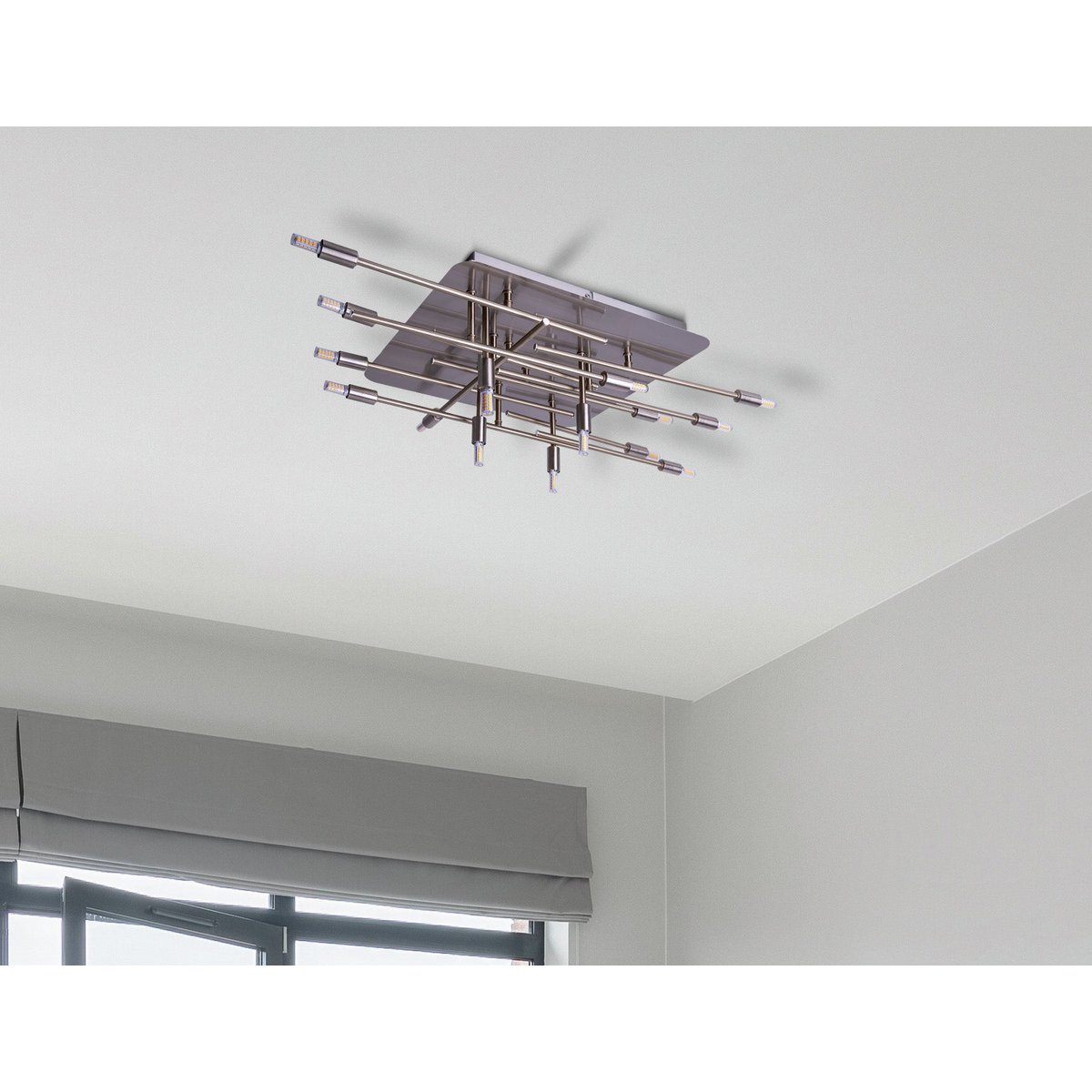 ANCONA LED Plafondlamp - Roestvrijstaal 71x70cm