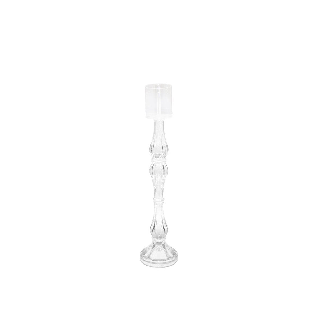 Transparant glazen kandelaar H41cm