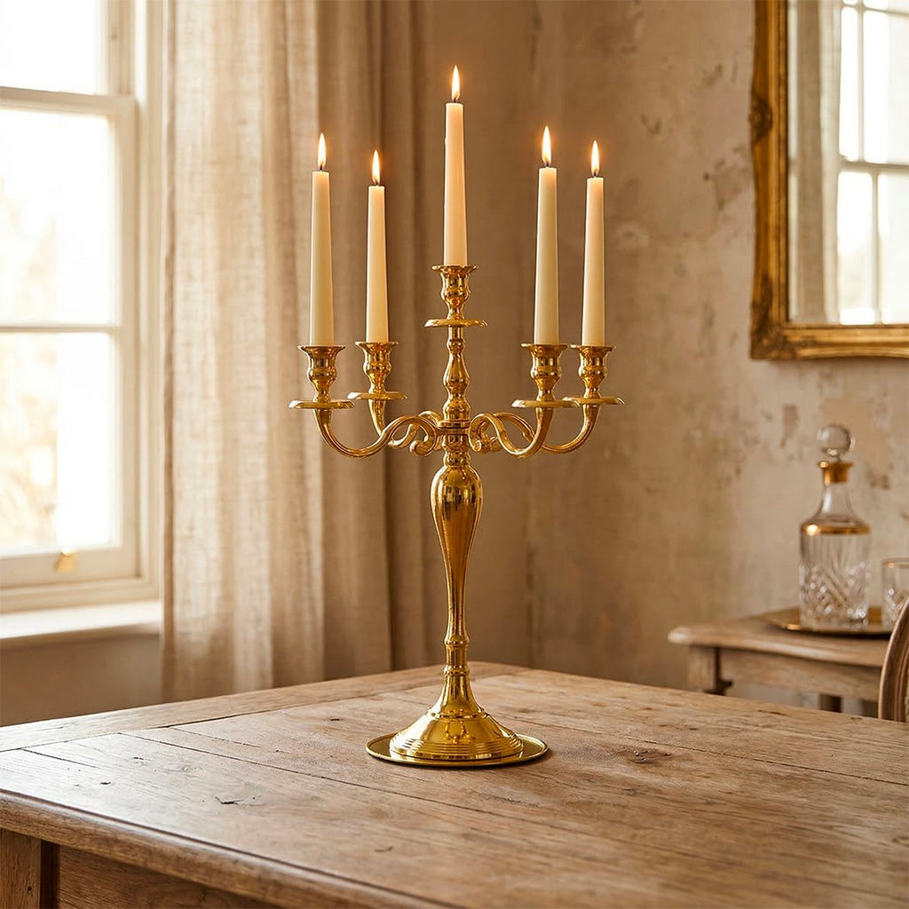 Gouden Lichten 60 cm Kandelaar - Aulica, Metalen Design