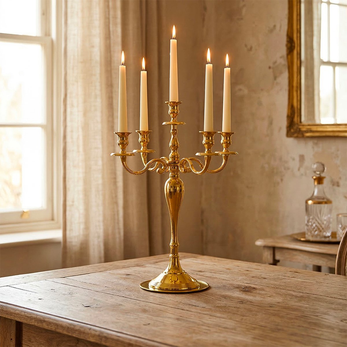Gouden Lichten 60 cm Kandelaar - Aulica, Metalen Design