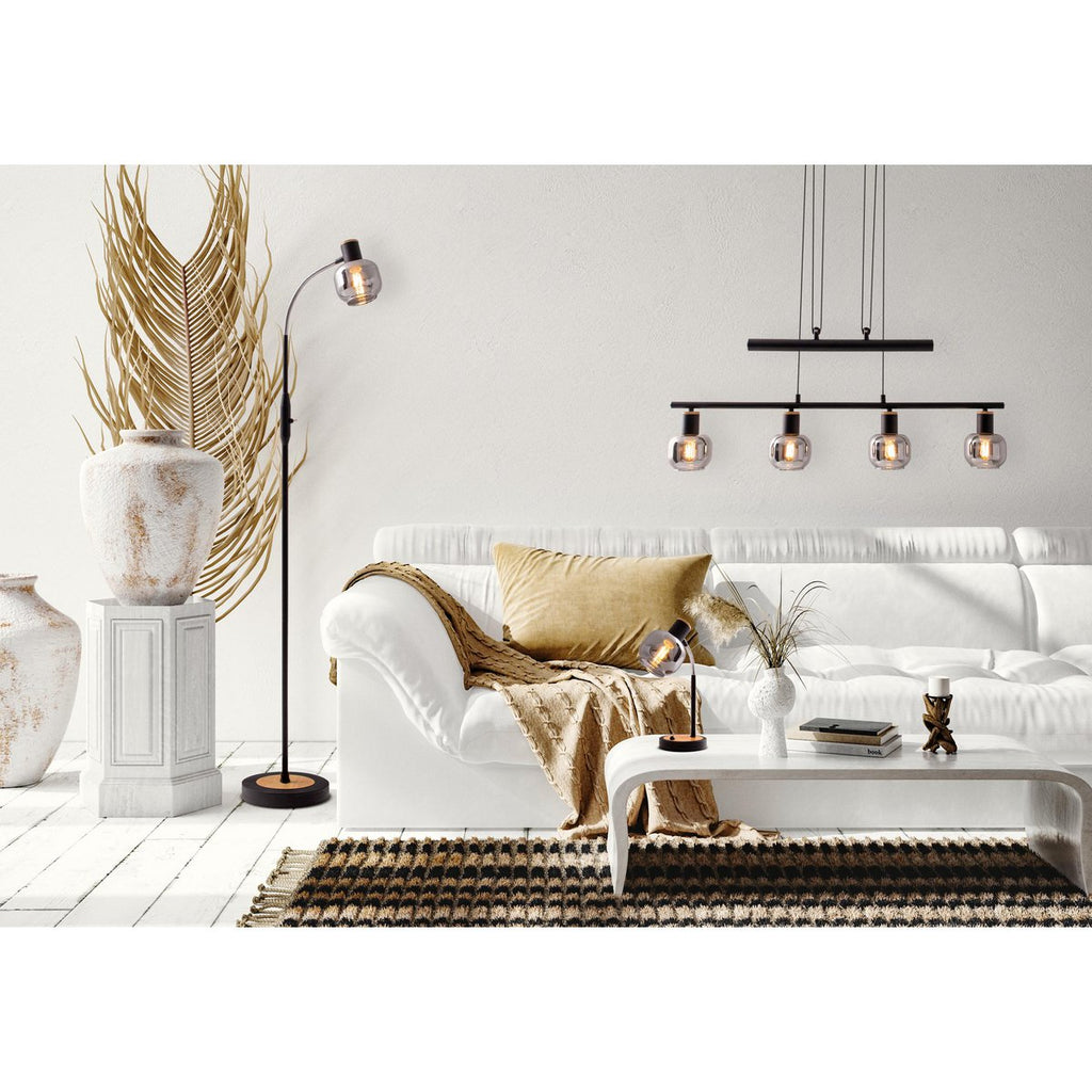 Näve Fumoso Vloerlamp Zwart 150cm Glas