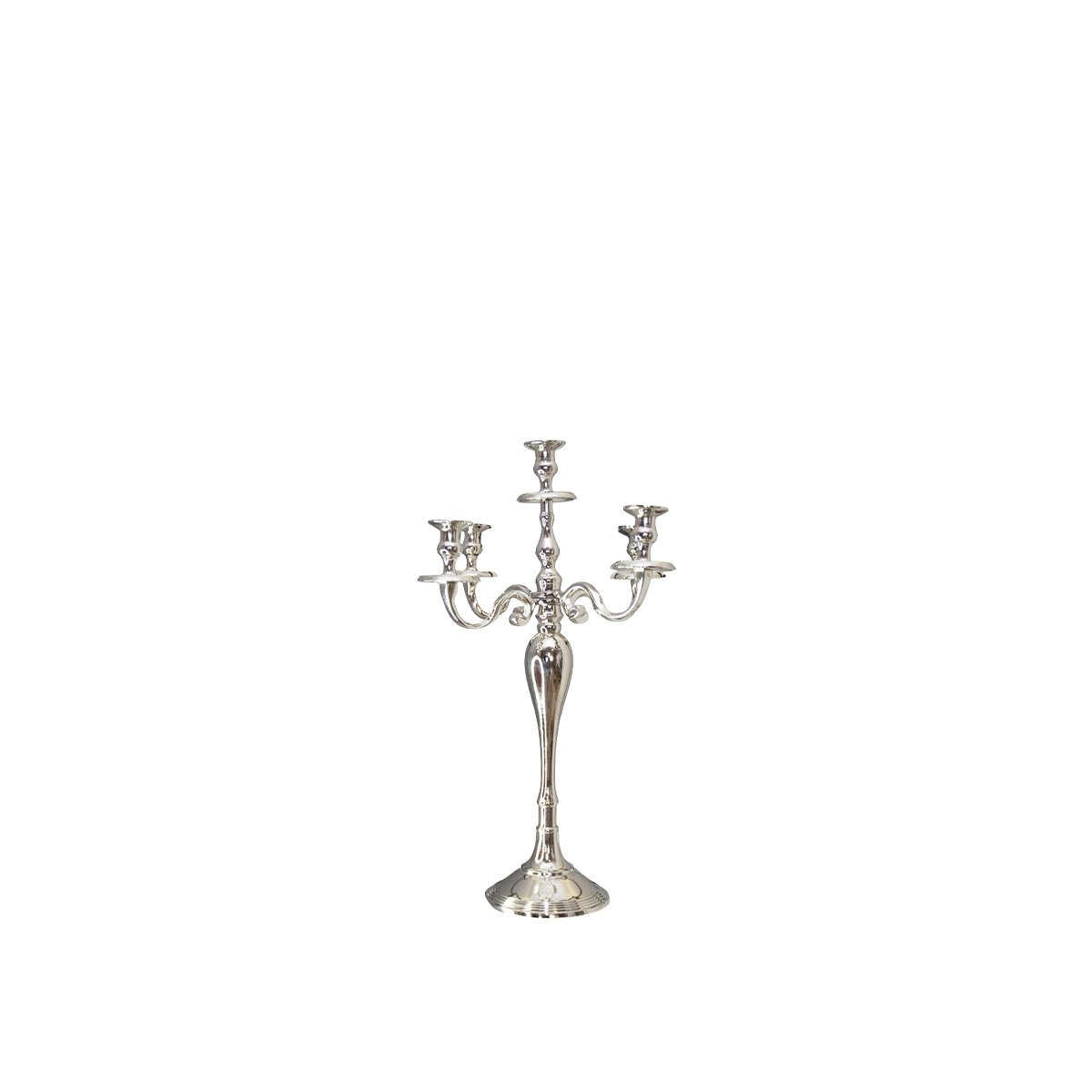 Aulica 5-Brander Kandelaar Zilver 40cm Hoog