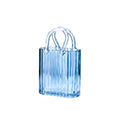 Transparante blauwe handtasvaas 18x10x27cm AULICA