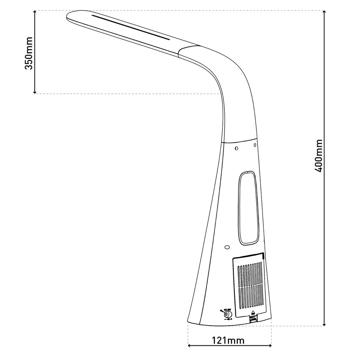 Näve Ventu LED-tafellicht - Wit 40cm Ventilator