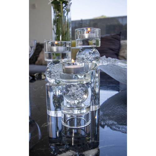 Glazen Bubbelbel - Transparant 6x6x12,5cm