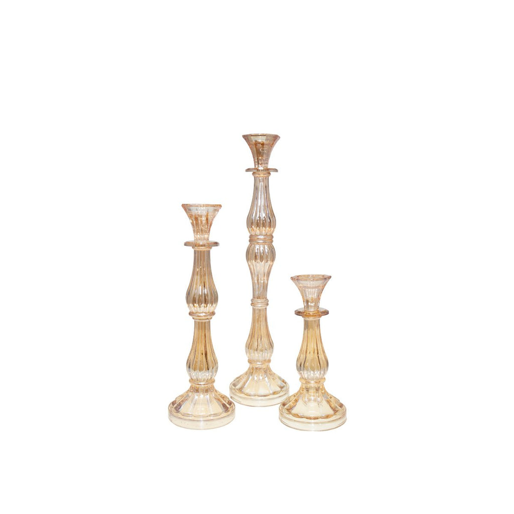 Amber Kandelaar H21cm - Klein Model Aulica Glas
