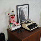Keramische lippen vaas Kiss Me Boot - Roze/Rood - 19,5x8,5x23 cm
