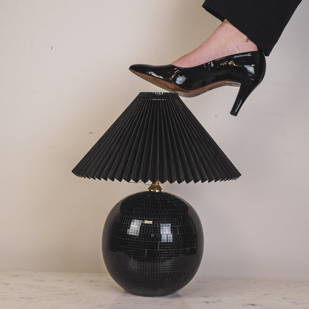 Disco Tafellamp - Glas - Zwart - 20x20x20cm