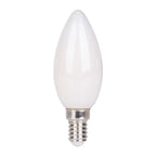 6 Set LED -lamp met E14 -aansluiting, kaarsenvorm 4 watt, gemaakt van metaal en glas, melkachtig