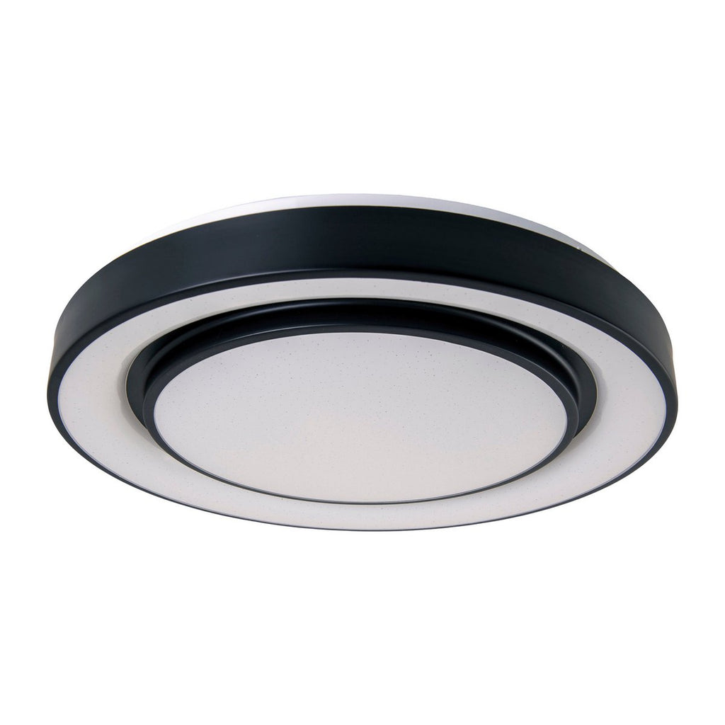 LED -plafondlamp "Monterey" Ø 37,5 cm, vele functies, gemaakt van metaal en plastic in het zwart, met geïntegreerde LED's, verlichting voor woonkamers, gang of kantoor