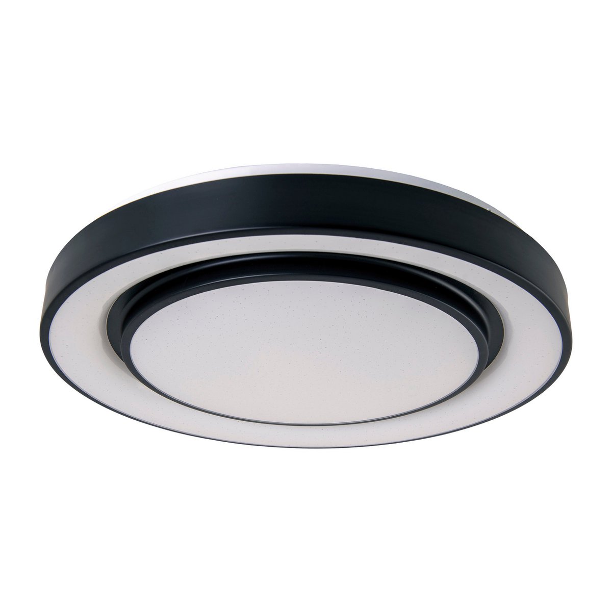 LED -plafondlamp "Monterey" Ø 37,5 cm, vele functies, gemaakt van metaal en plastic in het zwart, met geïntegreerde LED's, verlichting voor woonkamers, gang of kantoor
