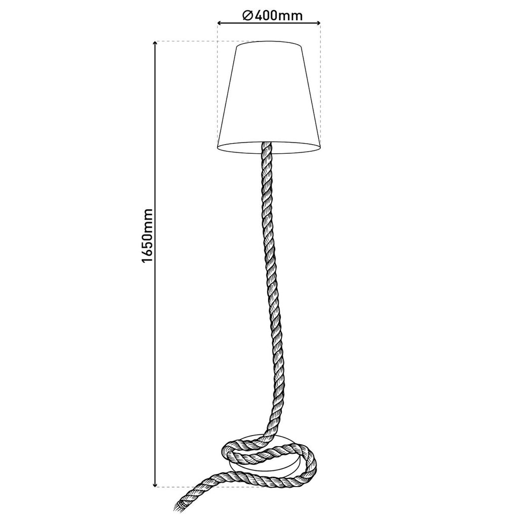 Näve Leuchten Staande Lamp Touw 165cm Beige