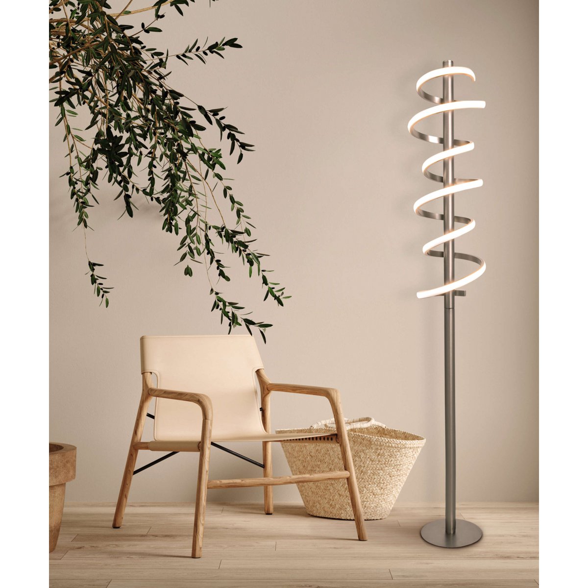 Näve Belleza LED Staande Lamp 140cm Nikkel Mat