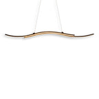 LED hanglamp "onda", hanglamp gemaakt van metaal en plastic in zwart, met stevig ingebouwde LED's, verlichting voor woonkamer, eetkamer of kantoor, 96 cm lang