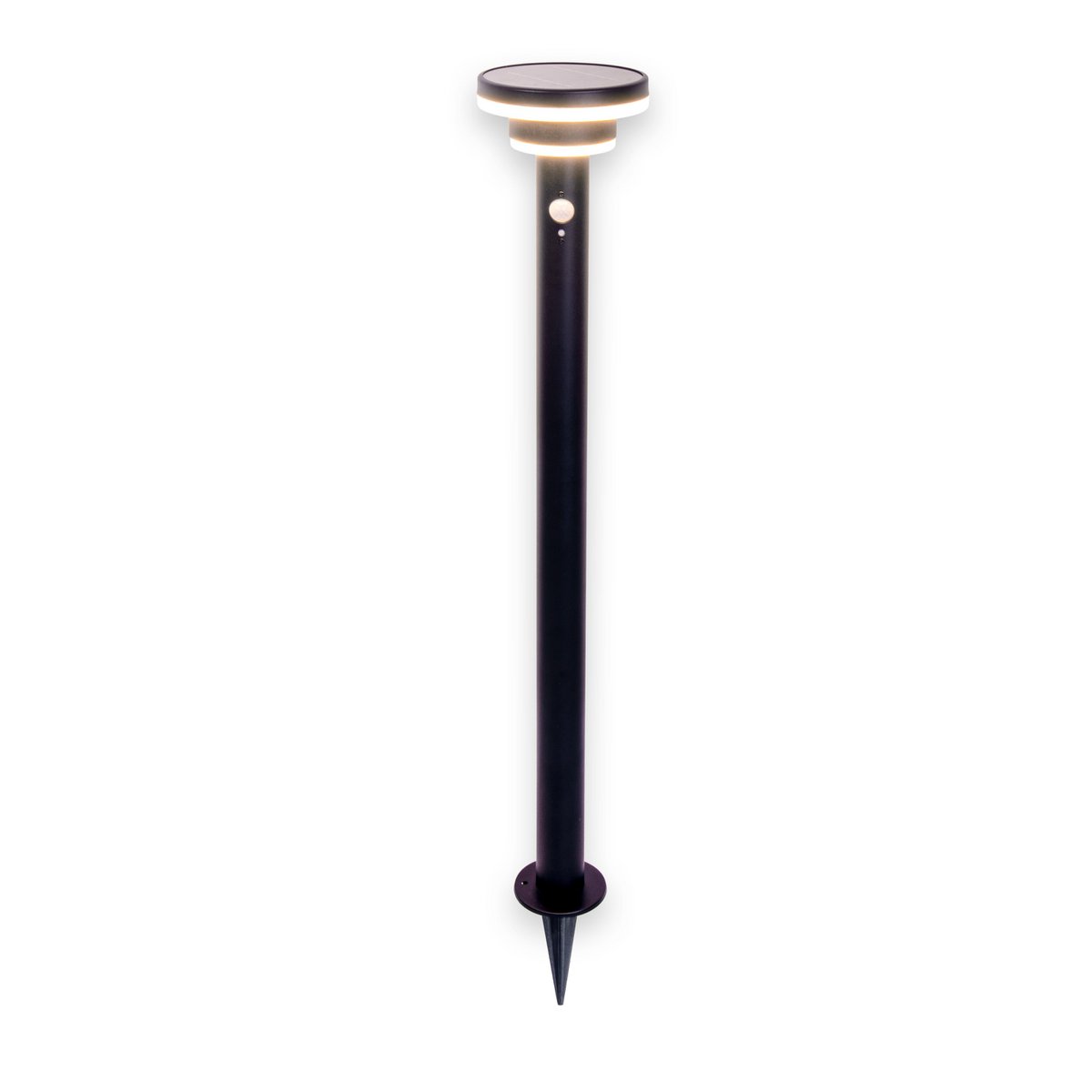 LED Solar Staanlamp Nora - Zwart 86cm Bewegingsmelder