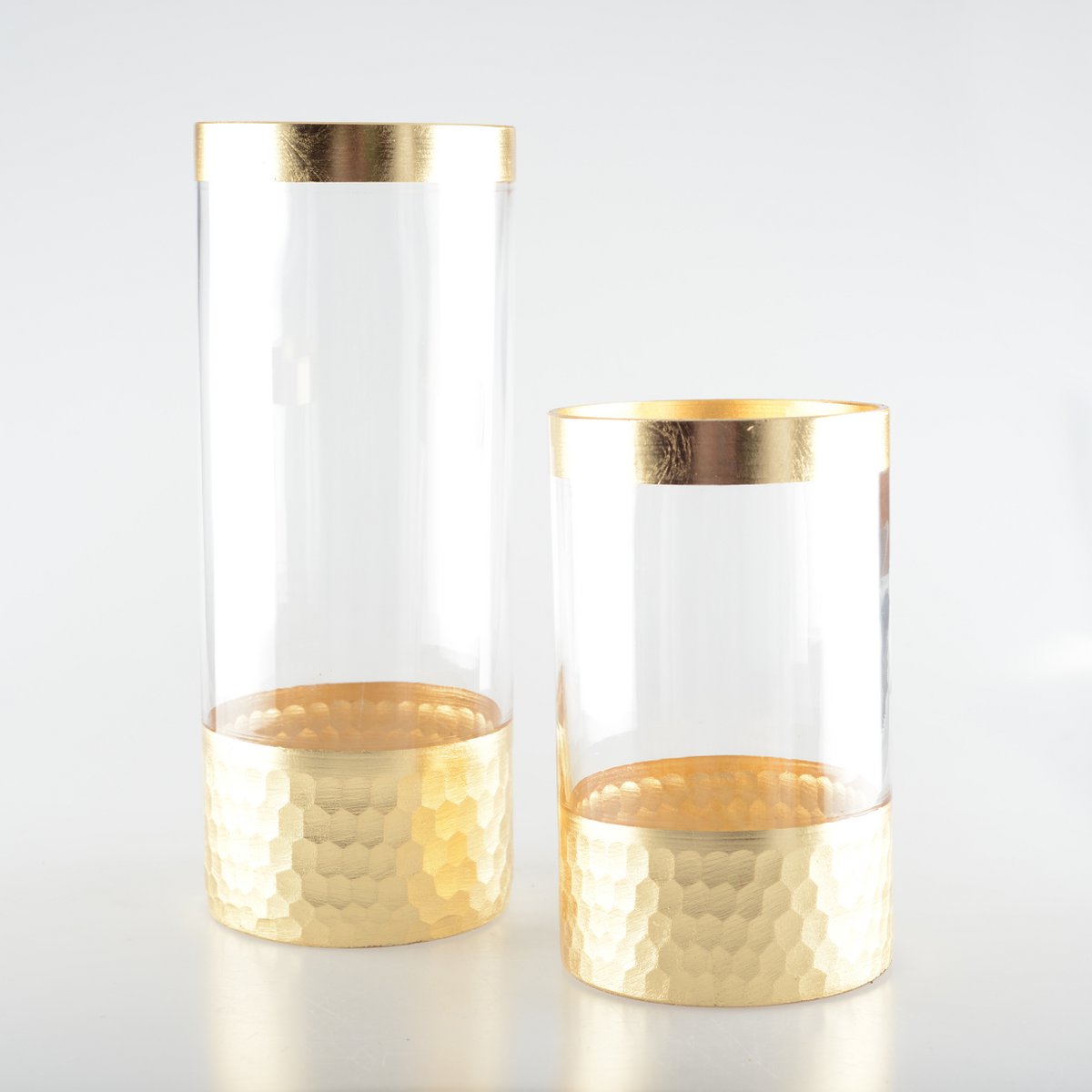 Transparante gouden vaas H30cm - Aulica