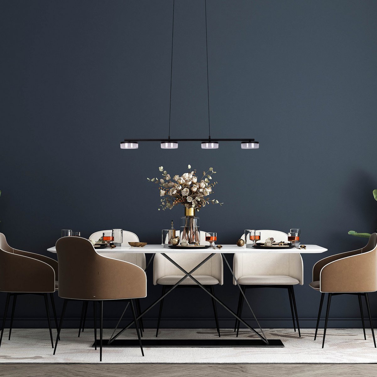 CIMO Hanglamp LED Zwart 96cm Metaal