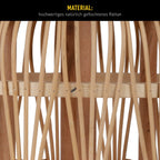 LED Decol Light Korbinian - Rattan 32,5cm