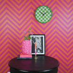 Housevitamin Wandklok Blokpatroon Groen/Roze 34cm