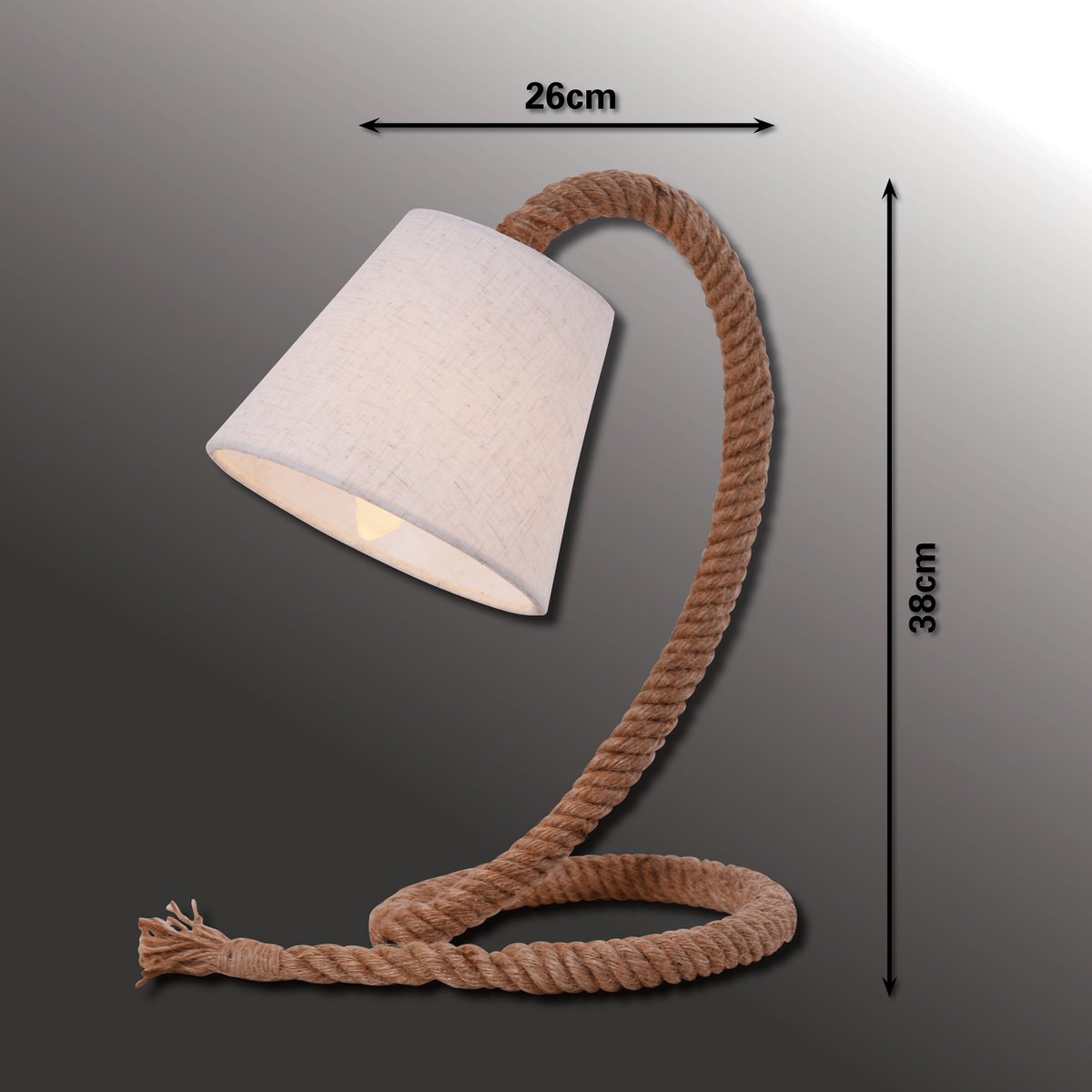 Näve Tafellamp Touw - Wit 35cm E14