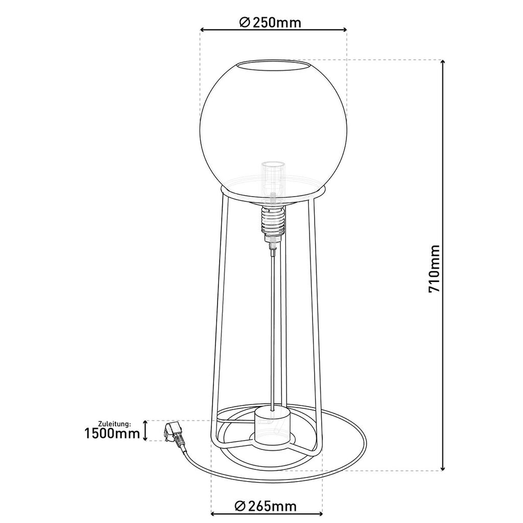 Näve Stelo Tafellamp - Zwart 71cm