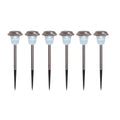 6 Set LED LED LED Outer Light "Gustav" met gemalen spit, roestvrij staal en acryl, met stevig ingebouwde LED's in koud wit, 39 cm hoog