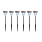 6 Set LED LED LED Outer Light "Gustav" met gemalen spit, roestvrij staal en acryl, met stevig ingebouwde LED's in koud wit, 39 cm hoog