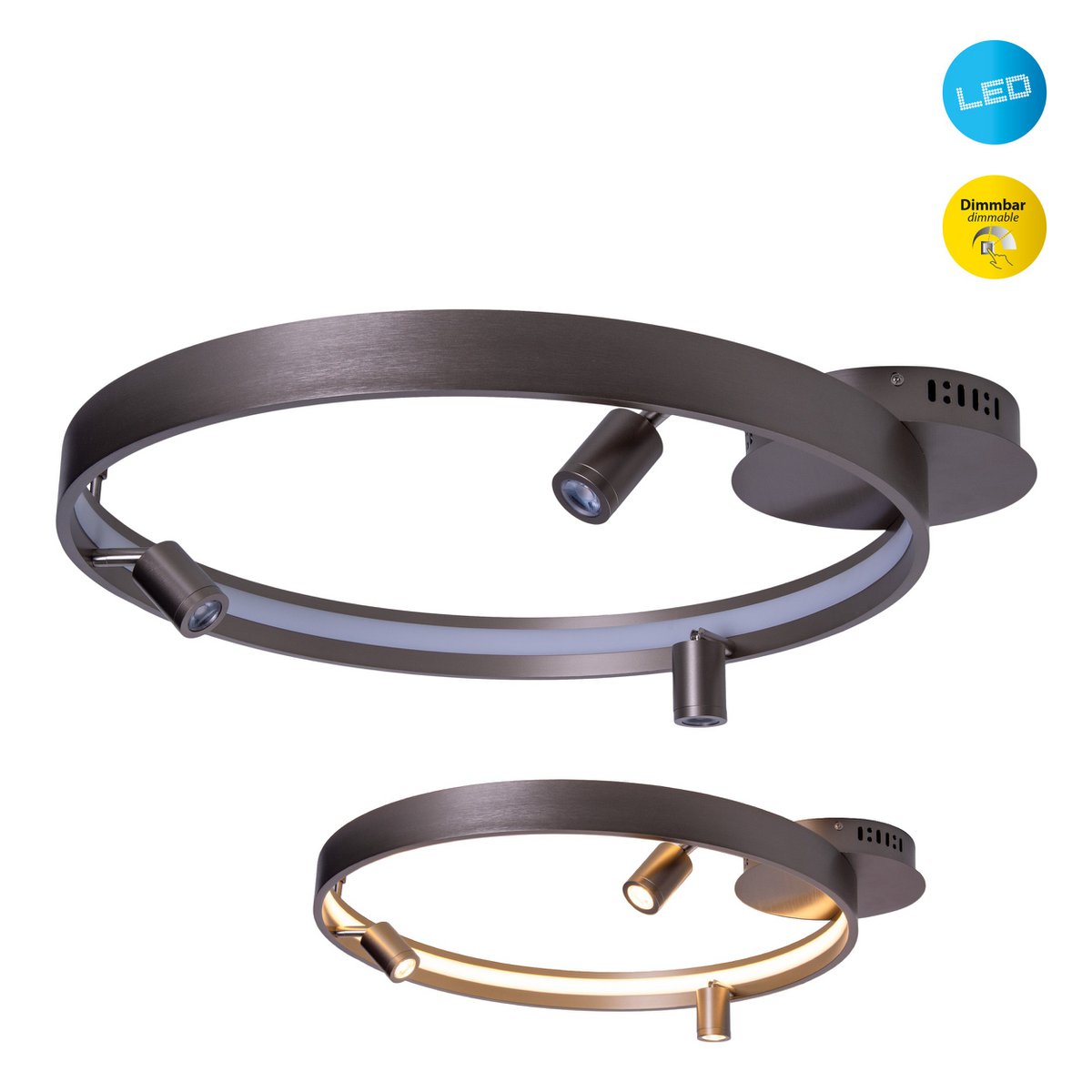 Näve Tristan LED-plafondlamp 58cm Wit Dimbaar